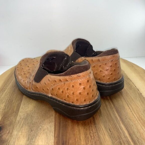 ARIAT Real Ostrich Performance Slip Ons Roper Shoes Cognac Womens US Size 9B - Picture 3 of 16